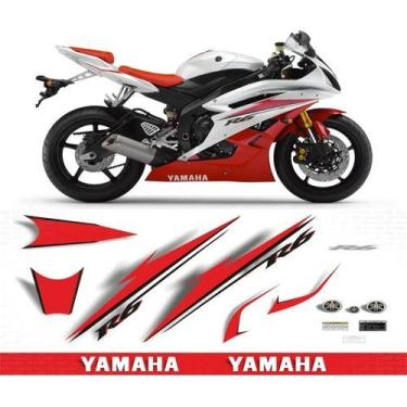Imagem de Adesivos Compatível Com Yamaha Yzf R6 2007 Vermelha/branca - SPTS