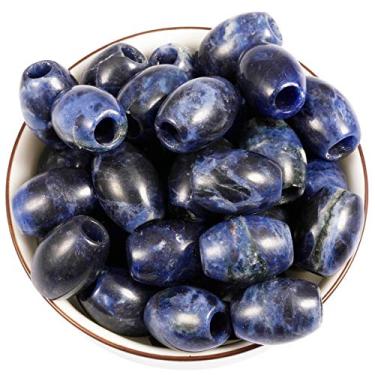 Imagem de Nupuyai — Contas largas de pedra grande para fabricação de joias, pacote com 30, contas europeias de rondelle polidas para berloques, Sodalite, 16x12(mm), 30