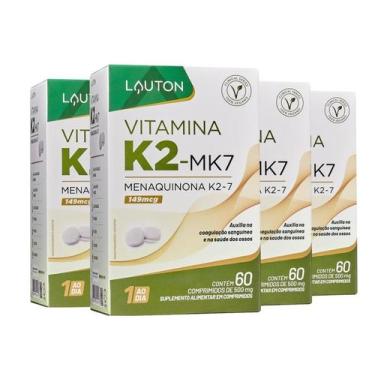 Imagem de Kit 4x Vitamina K2 Mk7 Menaquinona 149mcg 60 cápsulas Lauton - Lauton 