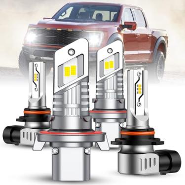 Imagem de SEALIGHT Combo de LED H10 H13, 4.0000 lúmens 6500K branco, design 1:1 com ventilador de resfriamento, 9008/H13 H10/9140/9145 Combo de lâmpadas de neblina LED para Ford F-150 2005/2004, Plug and Play