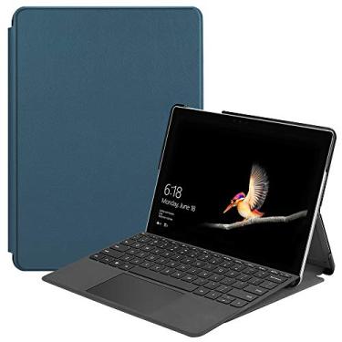 Imagem de Gylint Capa para Surface Go 4 2023/Go 3 2021/Go 2 2020/Surface Go 2018, capa inteligente de couro com suporte de lápis para Microsoft Surface Go verde escuro