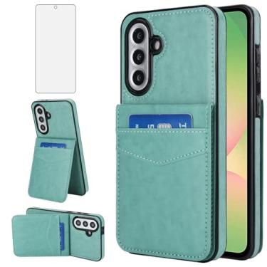 Imagem de Asuwish Capa de telefone para Samsung Galaxy A56 5G com protetor de tela de vidro temperado e suporte para cartão de crédito capa carteira suporte acessórios de celular de couro A 56 56A LTE SM-A566V