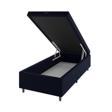 Imagem de Base box bau solteiro cairo (43x96x203cm) turkey azul - casa giulia - 