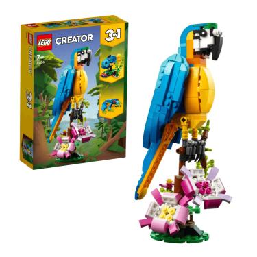 Imagem de Lego Creator 3 Em 1 Papagaio Exótico Construção Sapo E Peixe 253 Peças 31136