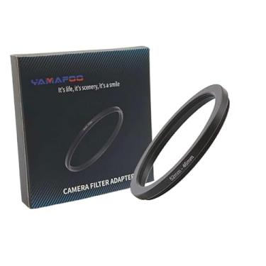 Imagem de Adaptador de anel de metal para cima/para baixo compatível com câmeras mirrorless DSLR Lens, conversor de rosca de filtro UV CPL ND, preto (52-46)