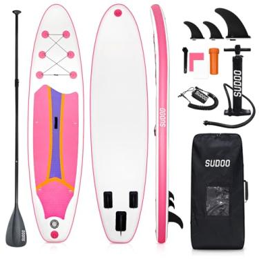 Imagem de SUDOO SUP inflável ultraleve de 3,5 m | Prancha de Stand Up Paddle de 25 cm × 76 cm | Deck de EVA antiderrapante | Estável para jovens e adultos | Acessórios de SUP premium (paddle, trela, bomba