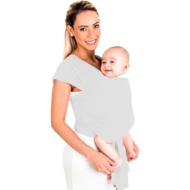Imagem de Mamãe Canguru Baby Sling Confortável P/Seu Bebê (Cinza Claro)