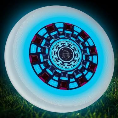 Imagem de ZhaoJum Disco voador brilhante de 49 LEDs - Brinquedo de disco recarregável com 3 modos inteligentes, design profissional de 175 g para jogos noturnos de praia/acampamento/quintal