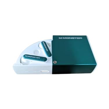 Imagem de Fone de Ouvido Bluetooth XKT17, TWS, Som Estéreo HiFi, Bateria 5h, Bluetooth 5.4, Driver 13mm, Branco com verde