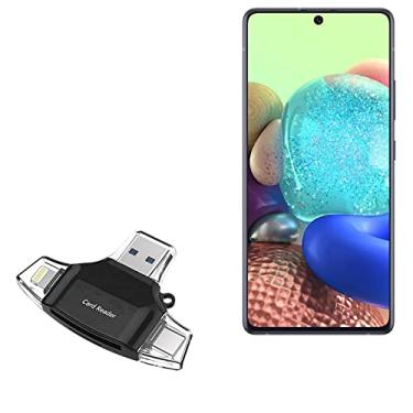 Imagem de Smart Gadget para Samsung Galaxy A71 5G (Smart Gadget da BoxWave) – Leitor de cartão SD AllReader, leitor de cartão microSD SD compacto USB para Samsung Galaxy A71 5G – Preto