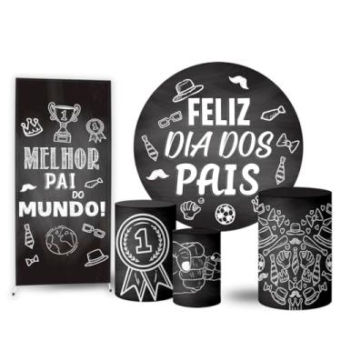 Imagem de Trio Capas Cilindro + Painel Redondo Sublimado + Lateral Dia dos Pais (K2PAI0002)