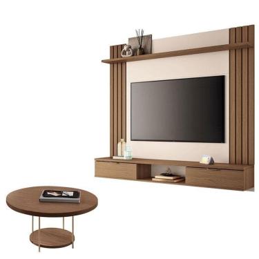 Imagem de Painel Para Suspenso Solus E Mesa De Centro Sky Castanho Off White – Hb Móveis