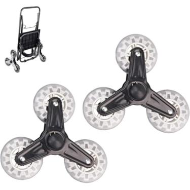 Imagem de Rodízios Silenciosos - Roda De Substituição De Carrinho, Roda Silenciosa De Rolamento, Suporte De Metal, Carrinho De, Universal Wheel * 2 + Brake Universal Wheel * 2, Black crystal wheel*2