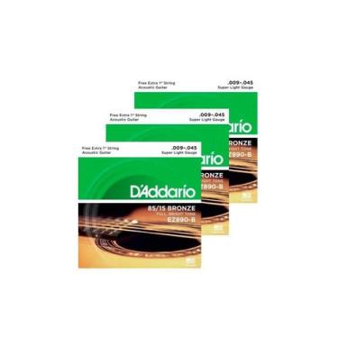 Imagem de Kit 3 Und. Encordoamento Para Violão D'Addario Ez-890 - Daddario