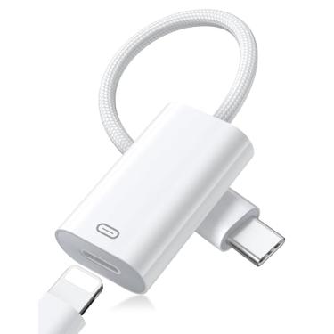 Imagem de iMangoo Adaptador USB-C para Lightning, conversor de áudio Lightning tipo C macho para fêmea, suporta transferência de dados de carregamento Carplay para Apple iPhone 16 16e 15 Pro Max para iPad 11
