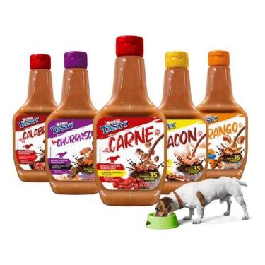 Imagem de 5 Molhos Para Ração De Cachorro Petisco Sabores Diversos - Ipet