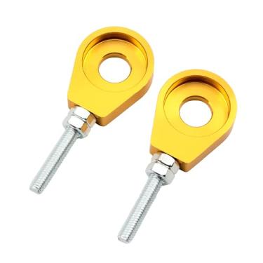 Imagem de Ajustador de tensor de corrente de 15 mm, substituição de tensor de corrente de 2 peças para mini bicicleta CRF XR 50 70 ATV Pit Dirt (dourada)