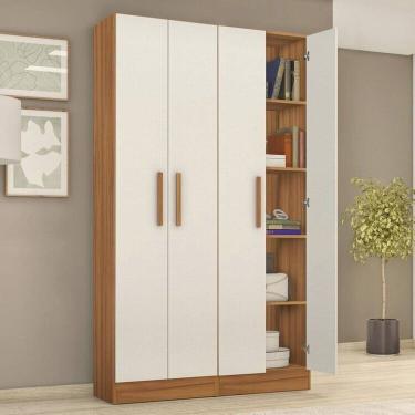 Imagem de Kit com 2 Armários Multiuso Escritório Nt4045 4 Portas e Prateleiras Trend/Off White Tx