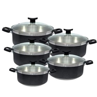 Imagem de Conjunto de Panelas com 5 Caçarolas 16 a 24cm em Alumínio Premium