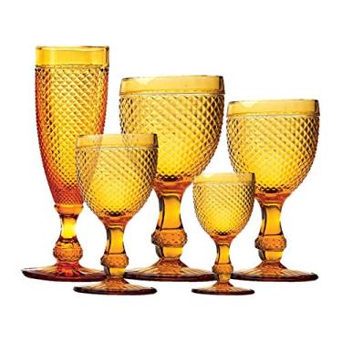 Imagem de Conjunto de Taças Bico de Jaca Âmbar - 30 Peças - em Vidro - Bon Gourmet