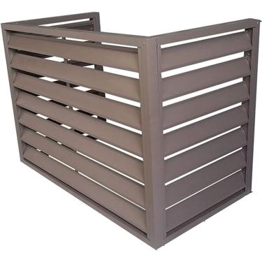 Imagem de Rack De Ar Condicionado, Tela De Cerca De Ar Condicionado De Alumínio, Rack De Exposição De Plantas Ao Ar Livre, Suporte De Flores Com Venezianas, Pl, Brown, 110 * 60 * 80cm/43 * 24 * 32in