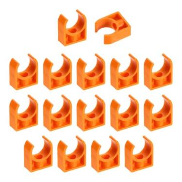 Imagem de uxcell 16 peças de grampos de tubo de água de PVC, fivelas de mangueira de tubulação em forma de U, suporte de tubo de irrigação para 20,5 mm OD para bandejas de TV, tubo de suporte de mangueira