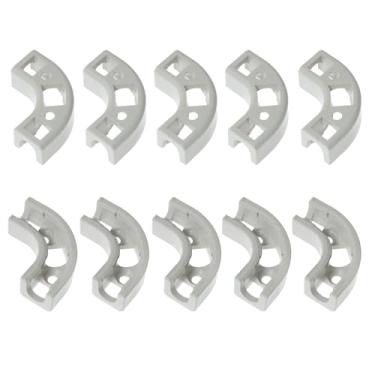 Imagem de RLECS 10 peças purificador de água 90 graus cotovelo plástico 1/4 virador RO encaixe de tubo filtro de água polímero PEX clipe de tubo clipe de dobra de fluxo de tubo