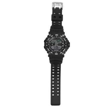 Imagem de Homem Militar Sports Digital Sports Resenhe 50m à prova d'água LED LED Luminous Stopwatch Mundial Display Despertador para esportes ao ar livre Caminhando de borracha preta em aço