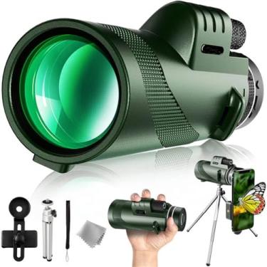 Imagem de Telescópio Monocular, Telescópio HD Zoom Portátil Dobrável de Longa Distância Mini Telescópio Poderoso para Esportes de Caça Viagem de acampamento ao ar livre,B
