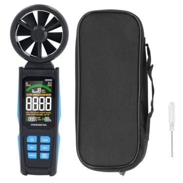 Imagem de Anemômetro digital Mão de velocide do de mão de mão Medidor de temperatura do ar com temperatura de umide com tela LCD ilumina Rota de 180 ° para monitoramento ambiental