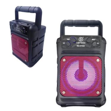 Imagem de Caixinha De Som Bluetooth Led Rgb 10w Ka-9103 - Kapbom, Vermelho
