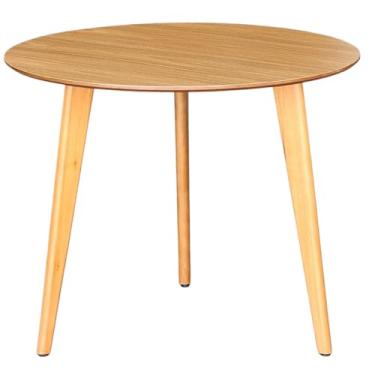 Imagem de Mesa de Jantar Redonda Júlia 80cm com Pés de Madeira Maciça (Freijó)