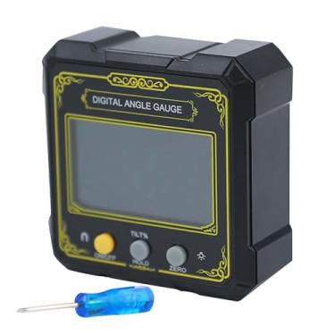Imagem de Generic Medidor de ângulo digital, inclinômetro digital, localizador de ângulo de nível eletrônico, função de retenção de dados para carpintaria de construção, Amarelo