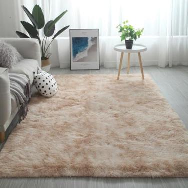 Imagem de KAIJIE Tapetes de área para atualização de quarto macio gradiente tie dye tapete felpudo felpudo sala de estar tapete de pelúcia para crianças decoração de dormitório de casa estética 120 x 200 cm cor