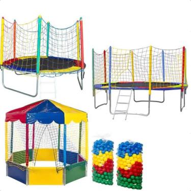 Imagem de Cama Elastica Pula Pula 3,05m e 2,30m com Piscina de Bolinhas Oitavada