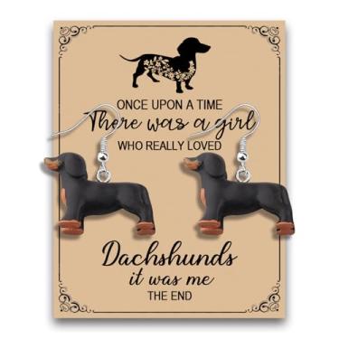 Imagem de MAOFAED Brinco de dachshund para dono de dachshund, presente de mãe de cachorro, presente para amantes de cães, brinco de filhote fofo (onceDachshund)