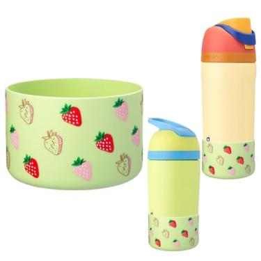 Imagem de Bota para garrafa de água infantil Owala 473 ml | Amortecedor inferior de silicone protetor para garrafas infantis Owala Acessórios Freesip 397 g | Capa de borracha antiderrapante e livre de BPA |