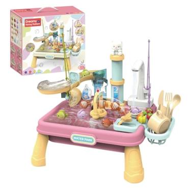 Imagem de Mesa de Água para Crianças - Mesa De Areia E Água Brinquedo Sensorial,Atividades Educativas para Meninos e Meninas em Casa Jardim de Infância Família