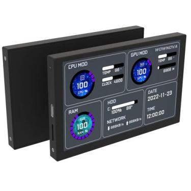 Imagem de Monitor de temperatura de computador WOWNOVA, tema dinâmico, capa ARGB