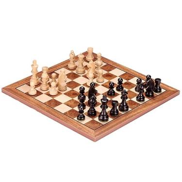 Imagem de Xadrez de madeira maciça magnética dobrável com bolsa de armazenamento de peças de xadrez, fácil de carregar, conjunto de xadrez para crianças e adultos para todas as idades, xadrez portátil para