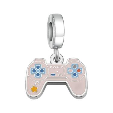 Imagem de BlingNuts Pingente feminino de controle de jogos compatível com pingentes Pandora Pulseiras de aniversário Joias Presentes