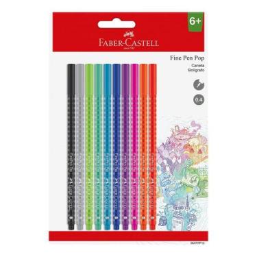 Imagem de Caneta Faber-castell Fine Pen Pop 0.4 10 Cores - FABER CASTELL