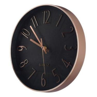 Imagem de Relógio de Parede Decorativo Moderno 25cm Redondo Rose Gold Ponteiro S