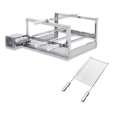 Imagem de Churrasqueira Giratória Inox 4 Espetos 2 Andares The Grill + Grelha Au