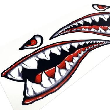 Imagem de Par De Adesivos Tanque Harley Davidson Boca Tubarão Custom - SPORTINOX