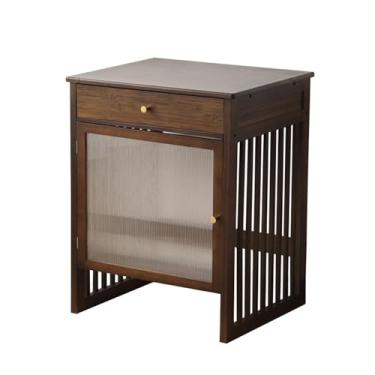 Imagem de YAYAOVP-24927 Organizador de vassoura de armário de armazenamento, vassoura de robô, organizador de TV, aparador, sofá, mesa lateral, sala de estar, suporte de armazenamento (nogueira, pequeno)