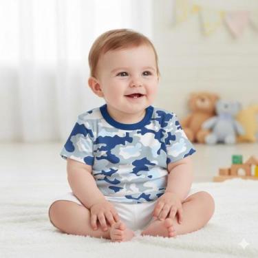 Imagem de Camiseta infantil Bebe Manga Curta Menino Kit 4 peças Estampas Sortida