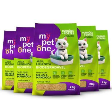 Imagem de 5 Areia Biodegradável Gatos Bio Gold Fina MyPetOne - 10kg