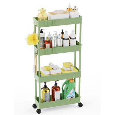 Imagem de Carrinho de armazenamento fino LEHOM 5.1, organizador de banheiro de 4