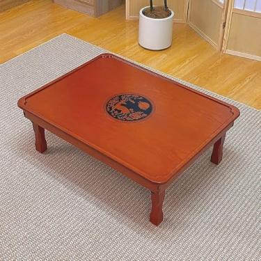 Imagem de Mesa de centro dobrável, mesa de madeira quadrada de estilo japonês, para tatame, sentado no chão, quarto, janela de sacada, sala de chá (tamanho: 60 × 40 × 25 cm)